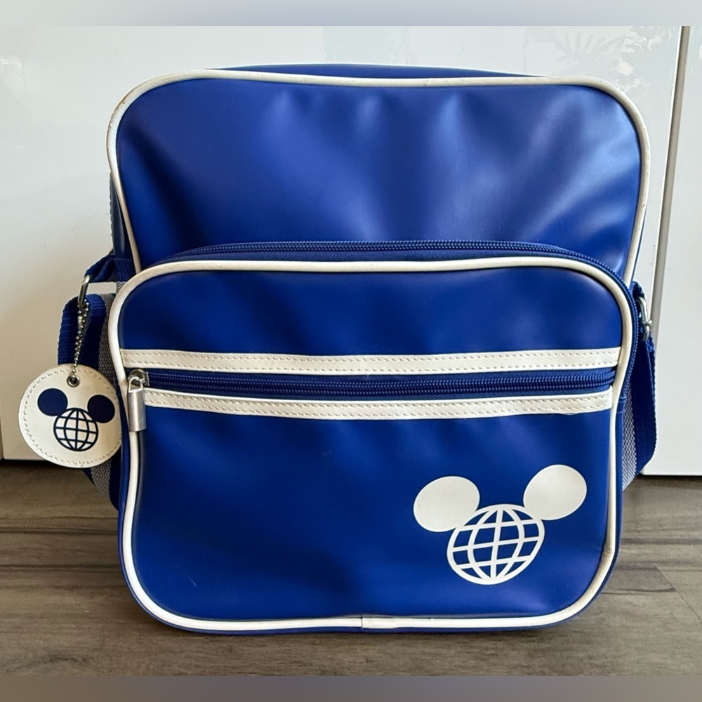 Walt Disney World Blue Pleather Messenger Bag – Mickey Mouse Logo